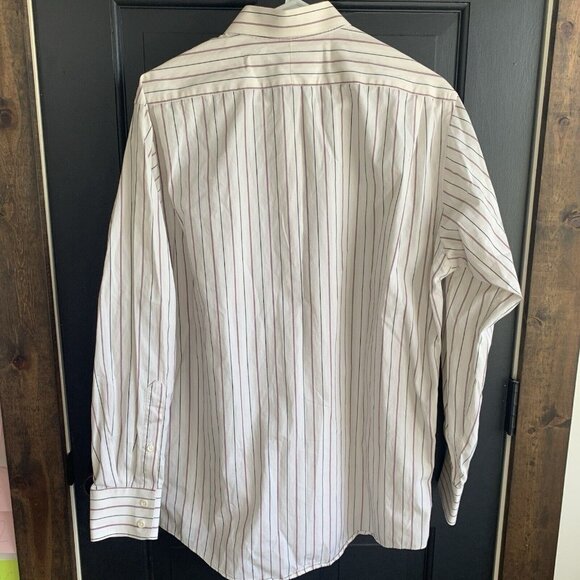 Vintage Burberry's Of London Shirt Pocket Button Front Vertical Striped 16-34 - Picture 8 of 9